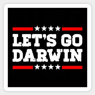 Let's Go Darwin Funny Sarcastic Women Men Vintage USA Flag Lets Go Darwin Merch Sticker